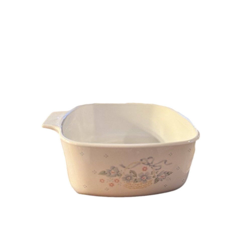 Corning Ware Blue Ribbon Flower Basket Set of 3 Casserole Dishes And Pot